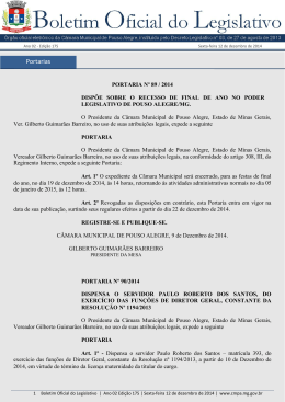 Portarias - C&acirc;mara Municipal de Pouso Alegre