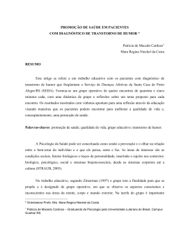 PROMO&Ccedil;&Atilde;O DE SA&Uacute;DE EM PACIENTES COM