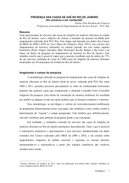 PRESEN&Ccedil;A DAS CASAS DE AX&Eacute; NO RIO DE - NIMA - PUC-Rio