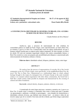 a constru&ccedil;&atilde;o da identidade da di&aacute;spora no brasil, em a guerra no