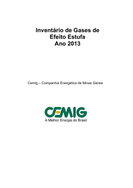 Invent&aacute;rio de Gases de Efeito Estufa Ano 2013