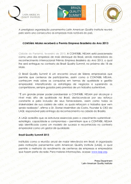 Contábil Nelma receberá o Prêmio Empresa Brasileira do Ano 2013