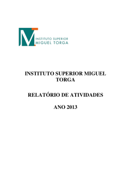 instituto superior miguel torga relat&oacute;rio de atividades ano 2013