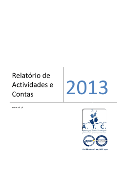 Relatório de Actividades Contas Relatório de Actividades e