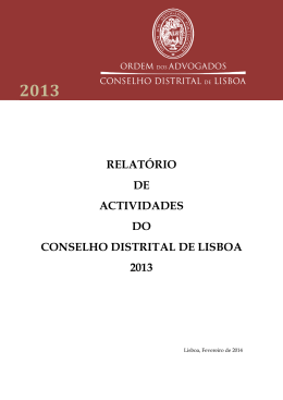 2013 - Conselho Distrital de Lisboa