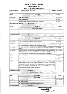 PRESTAÇÃO DE cONTAS DR/ADPE/AcRE MÊS OUTUBRO/ANO