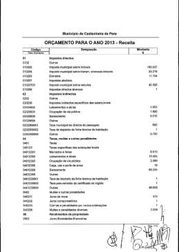 ORÇAMENTO PARA O ANO 2013 - Receita