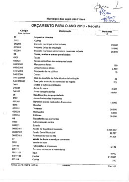 ORÇAMENTO PARA O ANO 2013