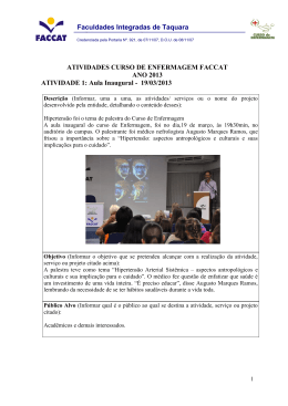 Faculdades Integradas de Taquara ATIVIDADES CURSO
