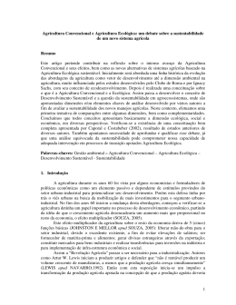 1 Agricultura Convencional e Agricultura Ecol&oacute;gica: um