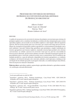 Processo de convers&atilde;o de sistemas de produ&ccedil;&atilde;o