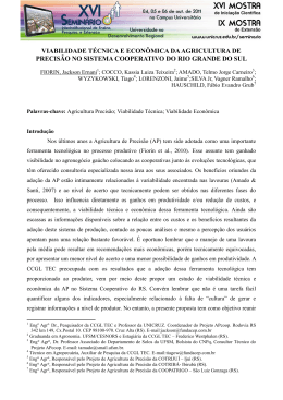 viabilidade t&eacute;cnica e econ&ocirc;mica da agricultura de precis&atilde;o