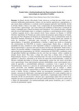 Estudo Sobre a Institucionaliza&ccedil;&atilde;o das Representa&ccedil;&otilde;es