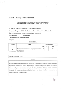 Anexo II - Resolu&ccedil;&atilde;o n&deg; 133/2003-CEPE