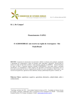 um recorte na regi&atilde;o de Araraquara