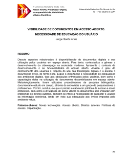 VISIBILIDADE DE DOCUMENTOS EM ACESSO ABERTO