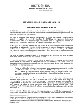 Política de Acesso Aberto do ISCTE-IUL - Repositório do ISCTE-IUL