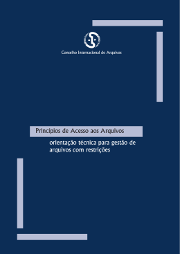 Princ&iacute;pios de acesso aos arquivos - Conarq