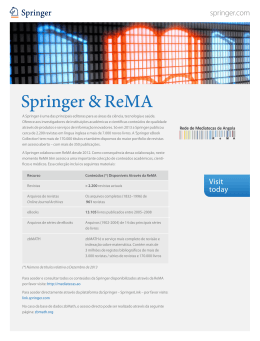 Folheto Informativo Springer & ReMA