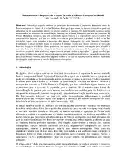 Expansion Strategies of European Banks to Brazil and Their Impacts