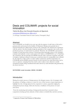 Desis and COLIMAR: projects for social innovation