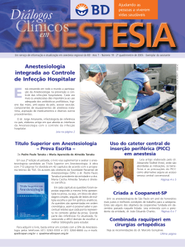 Anestesiologia integrada ao Controle de Infecção Hospitalar