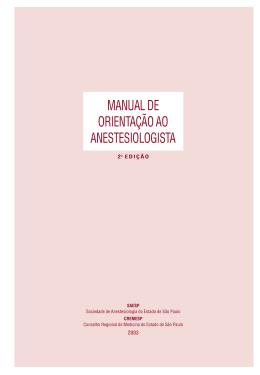 manual de orientação ao anestesiologista