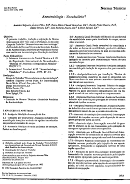 Anestesiologia .- Vocabul&aacute;rio &Iacute;