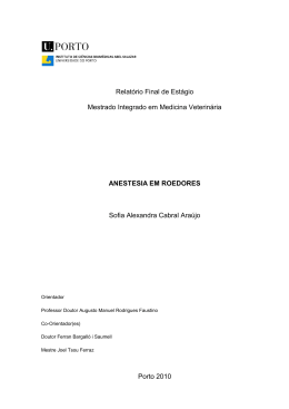 Anestesia em Roedores