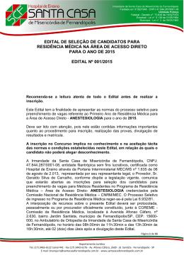 edital de sele&ccedil;&atilde;o de candidatos para resid&ecirc;ncia m&eacute;dica na