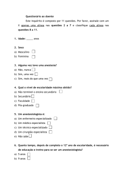 Question&aacute;rio ao doente Este inqu&eacute;rito &eacute; composto por
