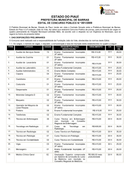Edital do Concurso de Barras - Hospital