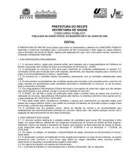 prefeitura do recife secretaria de sa&uacute;de concurso p&uacute;blico edital