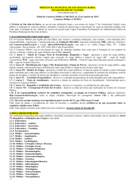 Edital Concurso S&atilde;o Jo&atilde;o da Barra RJ