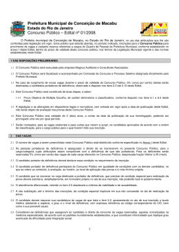 Prefeitura Municipal de Concei&ccedil;&atilde;o de Macabu Concurso P&uacute;blico