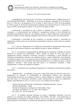 Portaria n.&ordm; 83, de 03 de abril de 2006. O PRESIDENTE