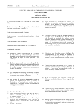 DIRECTIVA 2006/12/CE DO PARLAMENTO EUROPEU E DO
