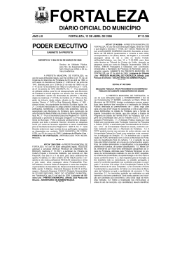 di&aacute;rio oficial do munic&iacute;pio - Prefeitura Municipal de Fortaleza