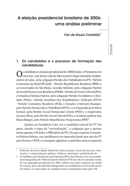 A elei&ccedil;&atilde;o presidencial brasileira de 2006: uma an&aacute;lise preliminar