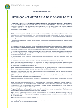instru&ccedil;&atilde;o normativa n&ordm; 10, de 11 de abril de 2013