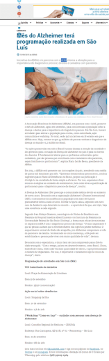 16.09 M&agrave;s do Alzheimer em S∆o Lu&deg;s
