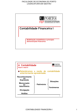 A modelização contabilística e as principais Demonstrações