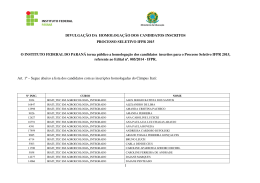 Homologa&ccedil;&atilde;o - IFPR 2015