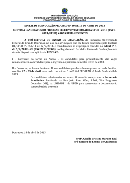 EDITAL DE CONVOCA&Ccedil;&Atilde;O PROGRAD N&ordm; 30 DE 18 DE