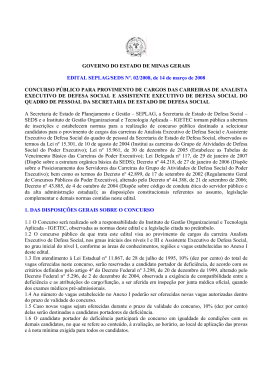 Edital SEPLAG/SEDS n˚ 02/2008