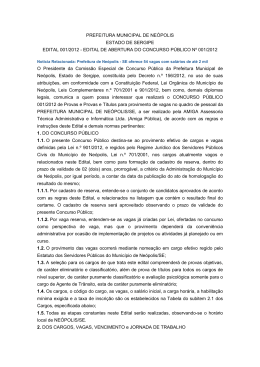 PREFEITURA MUNICIPAL DE NE&Oacute;POLIS ESTADO DE