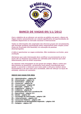 BANCO DE VAGAS 09/11/2012