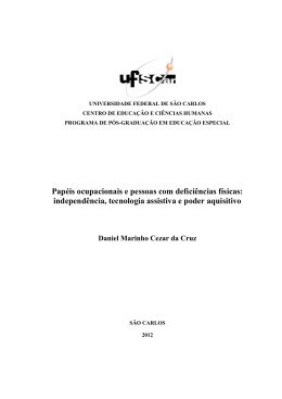 Pap&eacute;is ocupacionais e pessoas com defici&ecirc;ncias f&iacute;sicas