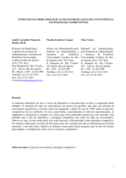 ESTRAT&Eacute;GIAS MERCADOL&Oacute;GICAS DO SETOR DE LOJAS DE