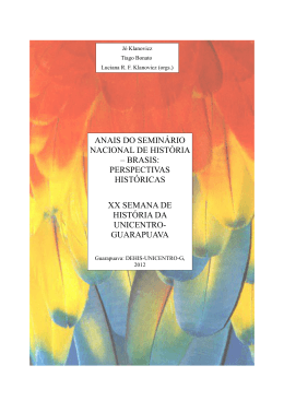 ANAIS DO SEMIN&Aacute;RIO NACIONAL DE HIST&Oacute;RIA &ndash; BRASIS